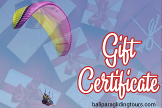 Bali Paragliding gift certificate
